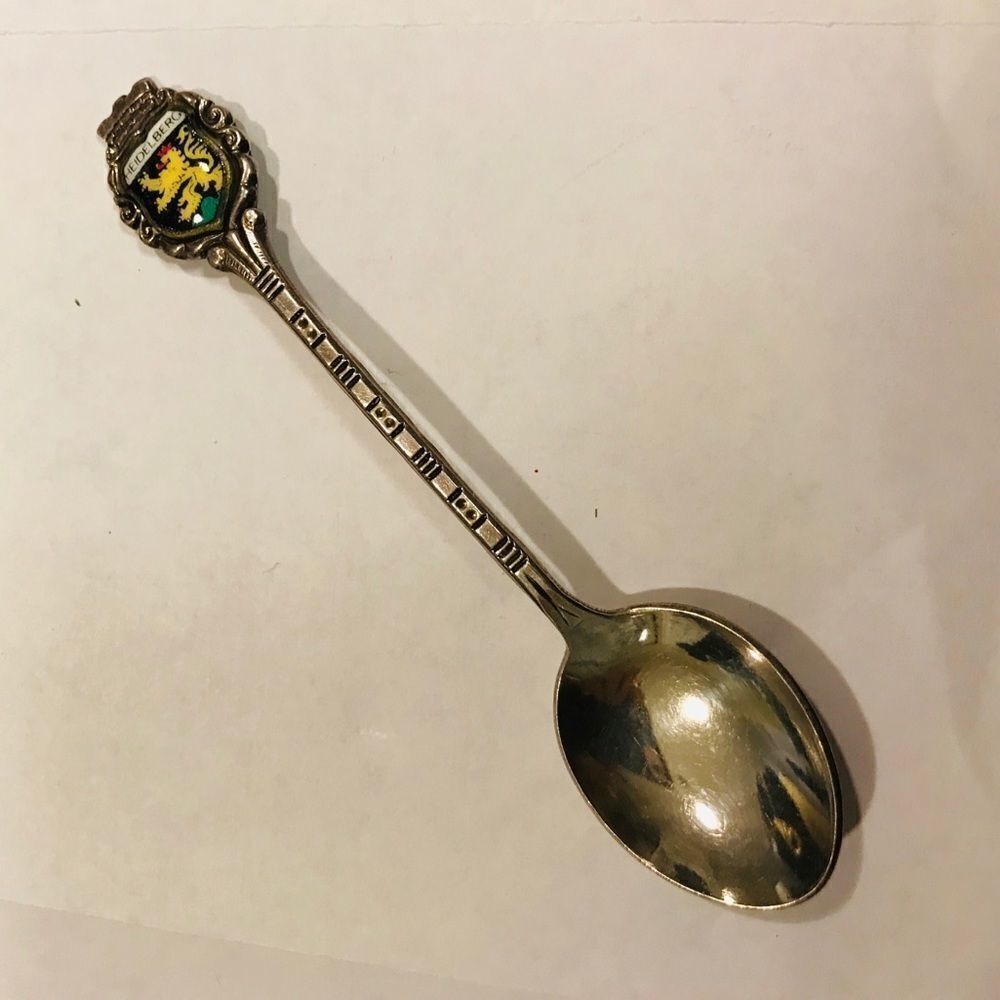 Vintage Souvenir 800 Silver Teaspoon Serving Piece Tea Collector Spoon T…